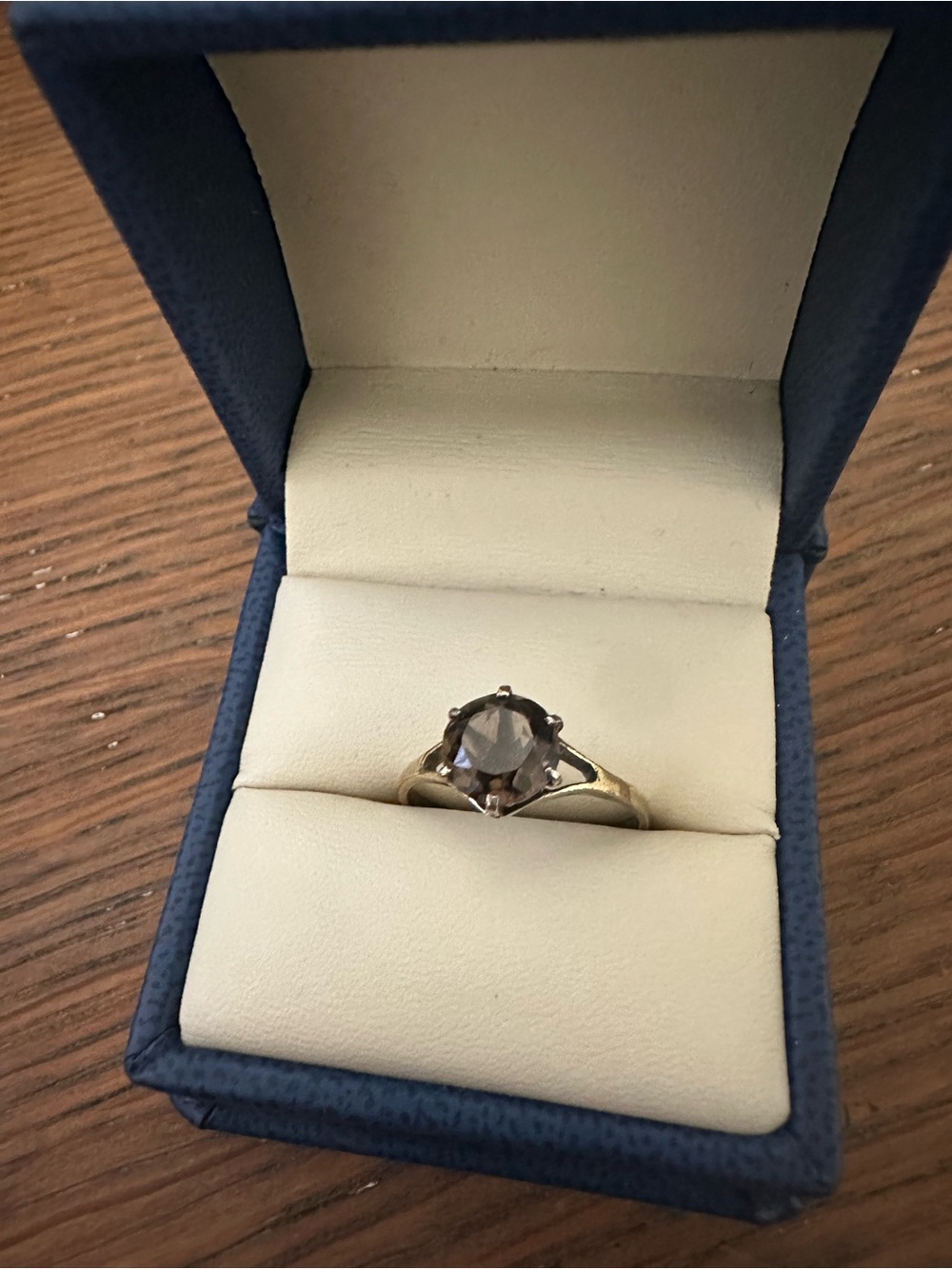 Vintage 1980s sterling silver smoky quartz 925 ring - Picture 3 of 4